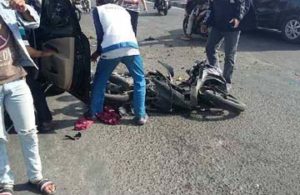 Motor Hancur Setelah Terlindas Truk