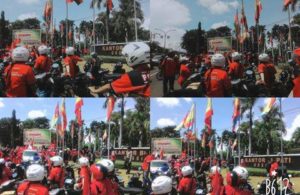 Rombongan Pekerja Orasi di Gresik