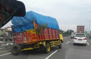 Truk Bermasalah di Tol Satelit