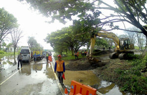Pembuatan Akses Putar Balik Sementara Menuju Arteri Porong