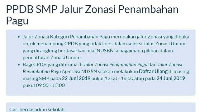 Ppdb smp surabaya 2021 jalur zonasi