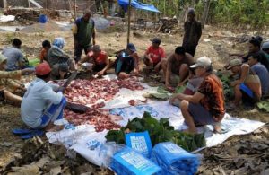 Bungkus Daging Kurban dengan Daun Jati