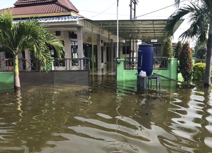 Kondisi banjir di Citraloka Sidoarjo, Rabu (17/2) pagi