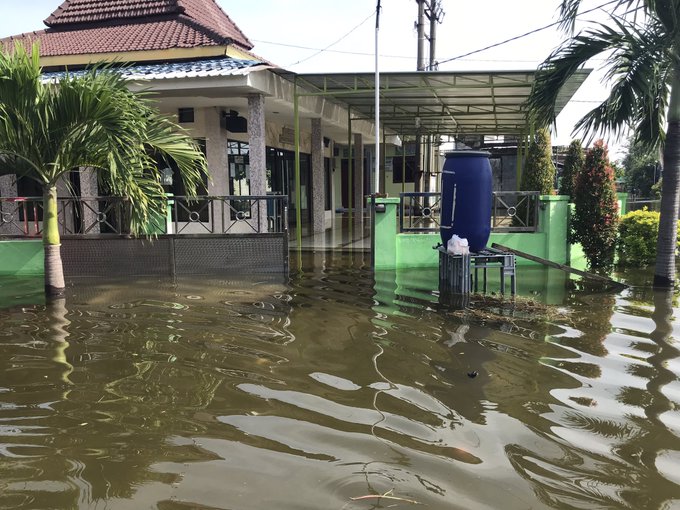 Kondisi banjir di Citraloka Sidoarjo, Rabu (17/2) pagi