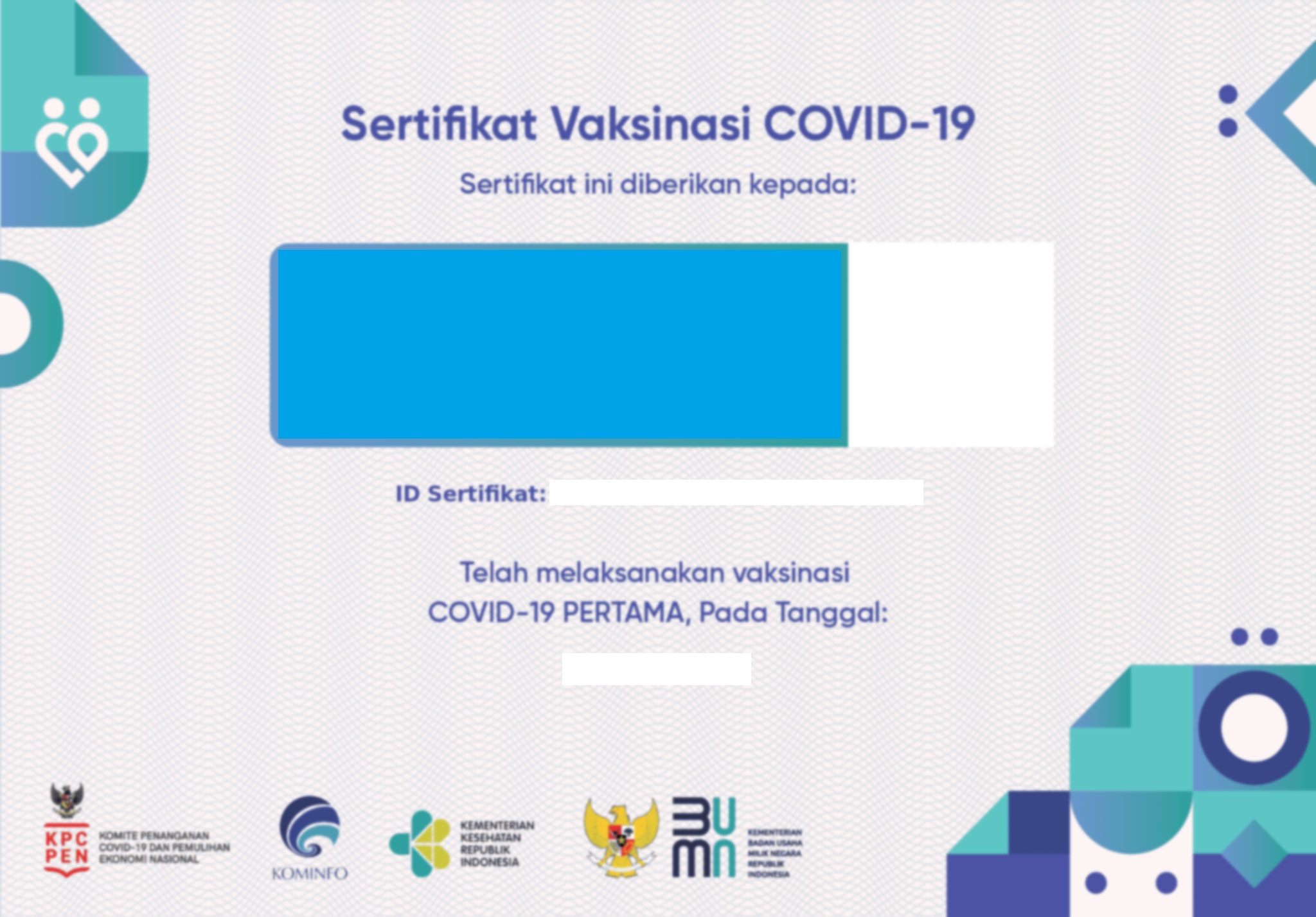 Aplikasi sertifikat vaksin covid 19