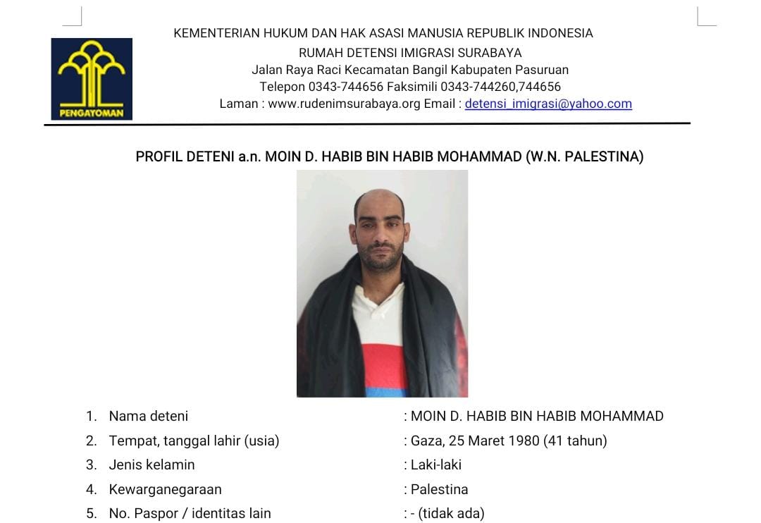 Deteni Palestina yang Kabur dari Rudenim Surabaya Ditangkap di Menteng