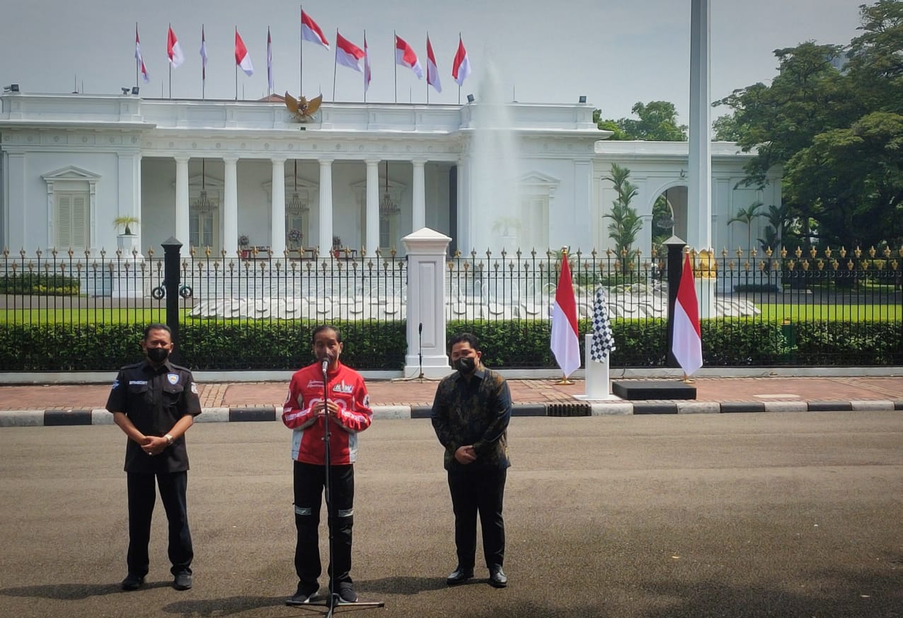 Jokowi, Presiden, Parade, Parade Bareng Pebalap MotoGP, MotoGP