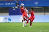 Timnas Indonesia U-24 memenangkan pertandingan dengan skor 2-0 atas Kirgistan dalam Asian Games yang digelar di Zheijang Normal University East Stadium, Selasa (19/9/2023) malam. Foto: NOC Indonesia/Naif Al’As