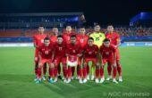 Timnas Indonesia U-24 memenangkan pertandingan dengan skor 2-0 atas Kirgistan dalam Asian Games yang digelar di Zheijang Normal University East Stadium, Selasa (19/9/2023) malam. Foto: NOC Indonesia/Naif Al’As