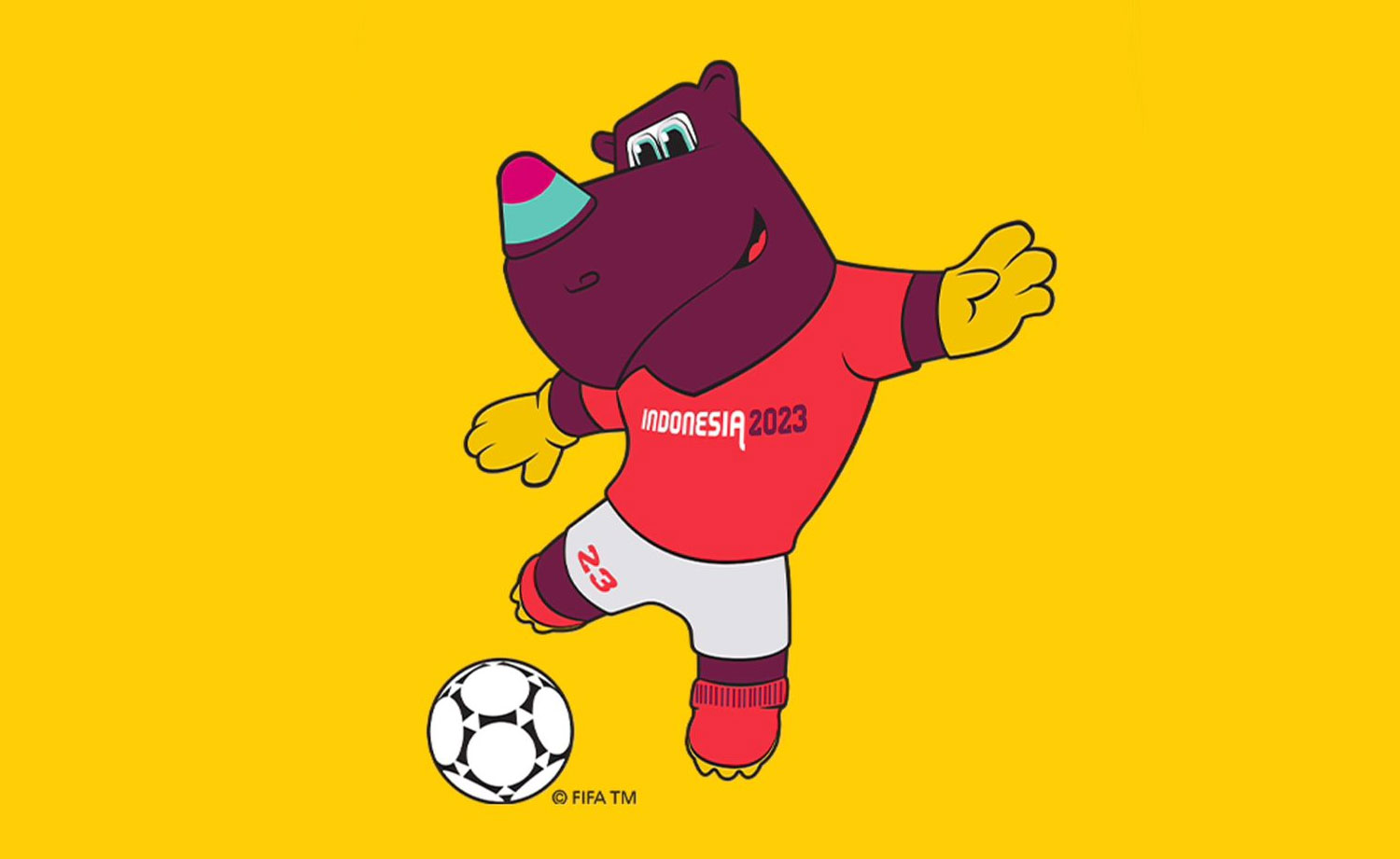 Bacuya (Badak Cula Cahaya) maskot turnamen FIFA U-17 World Cup Indonesia 2023. Foto: FIFA