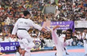 Penampilan saat pembukaan Kejuaraan Provinsi (Kejurprov) Taekwondo Antar Pelajar se-Jawa Timur 2023 di GOR Jayabaya, Kota Kediri, Sabtu (7/10/2023). Foto: Pemkot Kediri