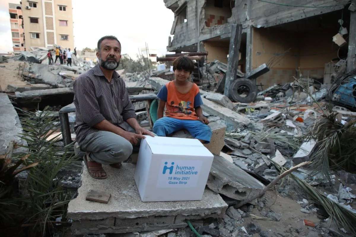 Human Initiative salurkan bantuan kemanusiaan di Jalur Gaza Palestina. Foto: Antara/Istimewa
