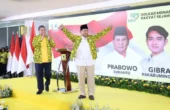 Prabowo Subianto Ketua Umum Partai Gerindra saat menghadiri Rapimnas partai Golkar, Sabtu (21/10/2023). Dalam Rapimnas tersebut Golkar memutuskan Prabowo Subianto dan Gibran Rakabuming Raka sebagai pasangan Bacapres-Bacawapres partai Golkar. Foto : Istimewa