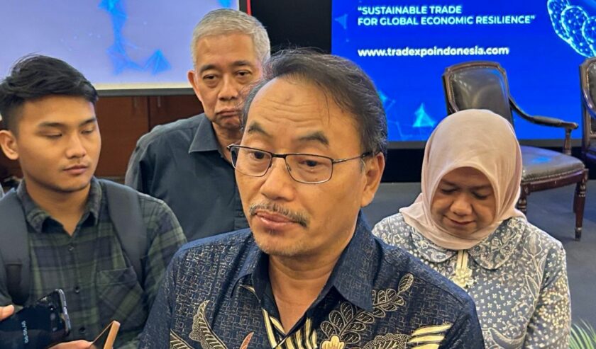 Direktur Jenderal Pengembangan Ekspor Nasional (Dirjen PEN) Kementerian Perdagangan Didi Sumedi ditemui usai jumpa pers Trade Expo Indonesia 2023 di Kantor Kementerian Perdagangan, Jakarta, Kamis (5/10/2023). Foto: Antara