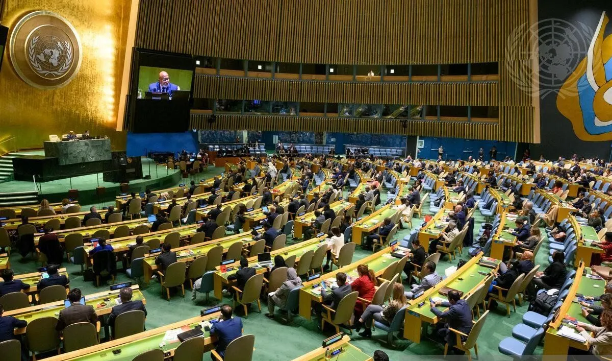 Suasana pemilihan anggota Dewan HAM PBB dalam rapat pleno ke-17 Majelis Umum di Markas Besar PBB di New York, Amerika Serikat, Selasa (10/10/2023). Foto:Antara/HO-UN Photo/aa.