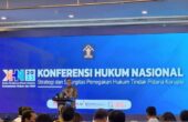 Menkumham Yasonna H. Laoly berikan pemaparan pada Konferensi Hukum Nasional di Jakarta, Rabu (25/10/2023). Foto : Antara
