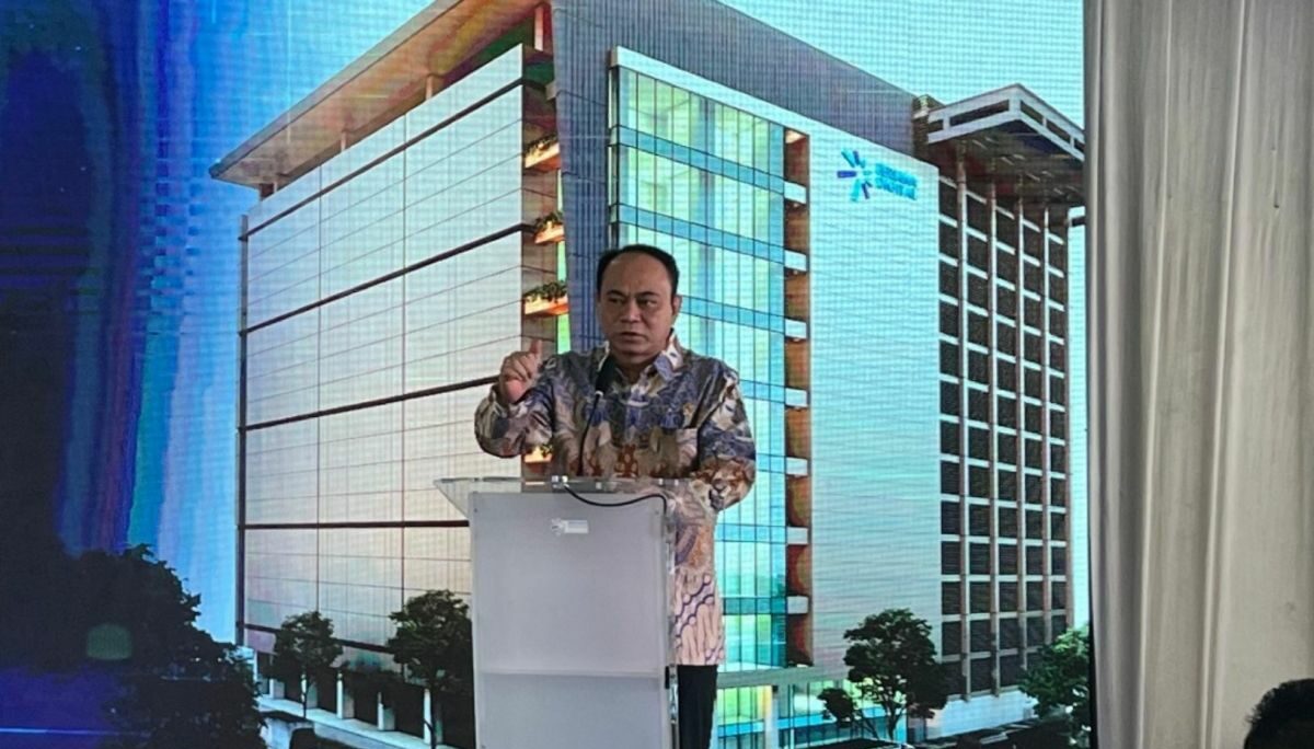 Budi Arie Setiadi Menteri Komunikasi dan Informatika memberi sambutan dalam acara "Topping Off Data Center Bersama Digital Data Center (BDDC) di Jatinegara, Jakarta Timur, Selasa (21/11/2023). Foto: Antara