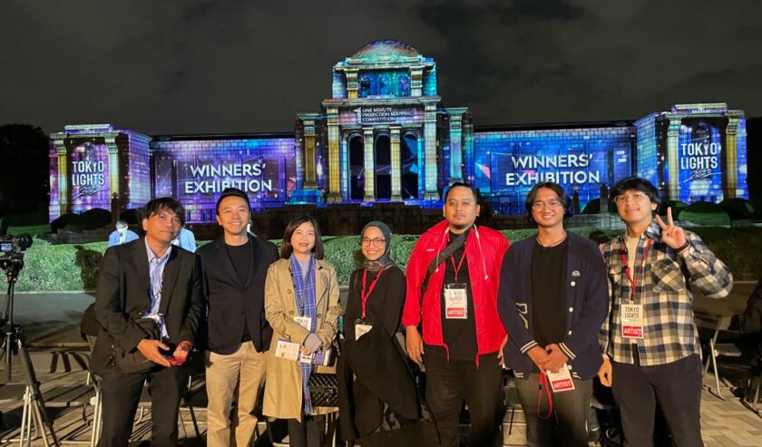 One Minute Projection Mapping Competition "Winners Exhibition Tokyo Light 2023" yang digelar di Gedung bersejarah Meiji Memorial Museum, Tokyo. Foto: KBRI Tokyo