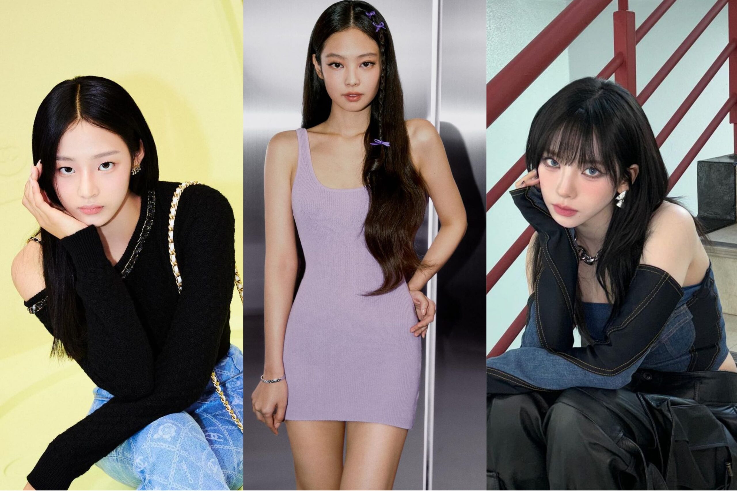 (Kiri ke kanan) Minji NewJeans, Jennie Blackpink, dan Karina Aespa puncaki brand reputation anggota girl group bulan November 2023. Foto: Berbagai