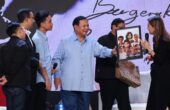 Prabowo-Gibran saat menghadiri HUT ke-13 Mata Najwa, Minggu (19/11/2023).