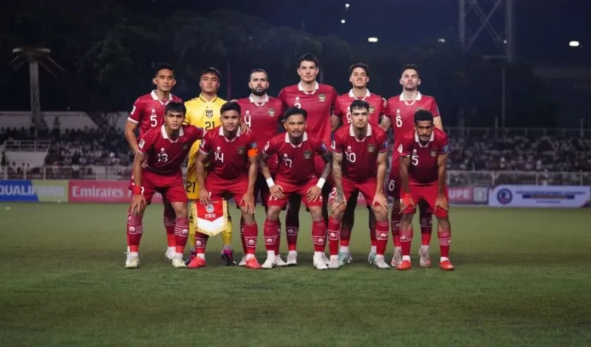 Sebelas pertama timnas Indonesia saat bermain imbang 1-1 melawan Filipina pada laga kedua kualifikasi Piala Dunia 2026 zona Asia putaran kedua di Stadion Rizal Memorial, Selasa (21/11/2023).Foto: PSSI