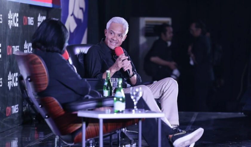 Ganjar Pranowo, calon presiden nomor urut 3 dalam acara "Millennial and Gen-Z Summit (IMGS)" di Senayan Park, Jakarta Pusat, Jumat (24/11/2023). Foto: Media Center TPN Ganjar-Mahfud