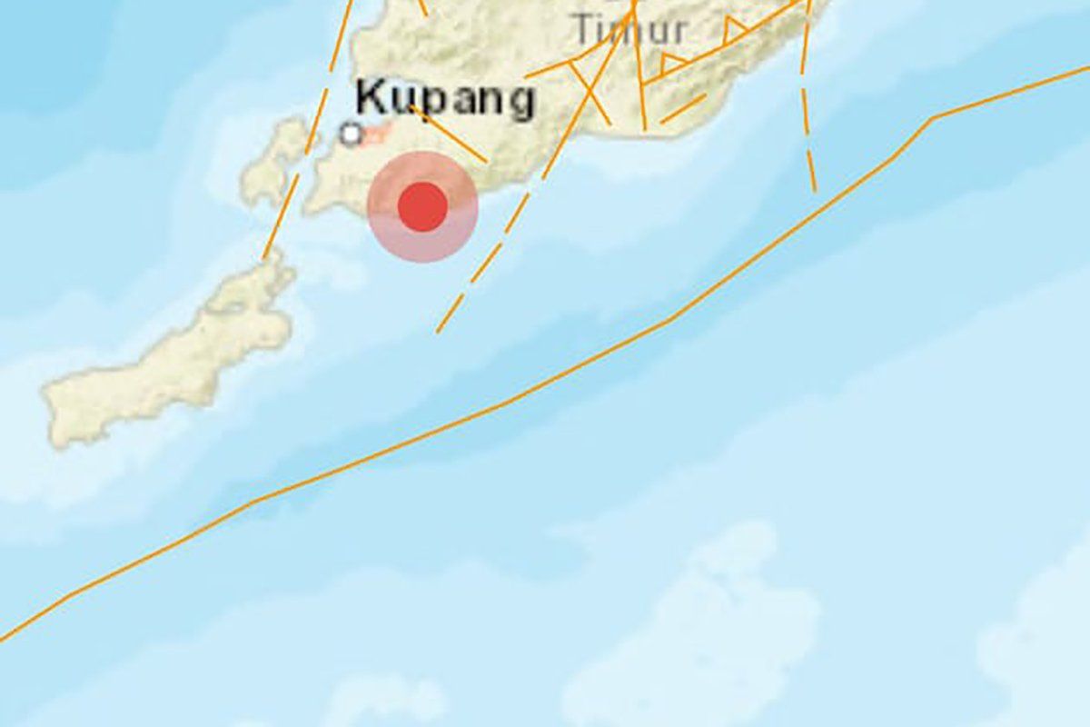 Tangkapan layar lokasi gempa 6,6 magnitude di Kupang. Foto: Antara