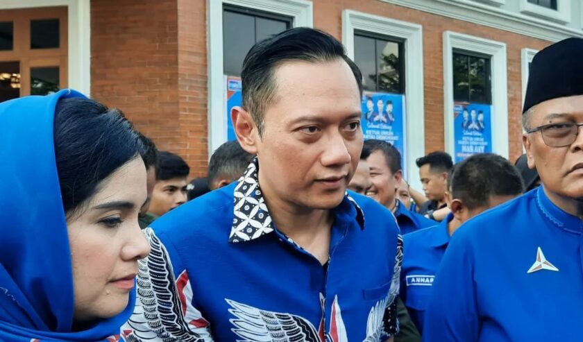 Agus Harimurti Yudhoyono Wakil Ketua Dewan Pengarah TKN Prabowo-Gibran di Tangerang, Banten, Jumat (8/12/2023). Foto: Antara