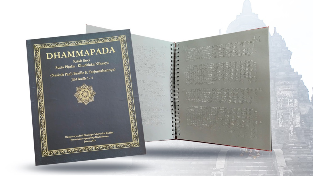 Dhammapada Braille. Foto: Kemenag.go.id