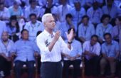 Ganjar Pranowo Capres nomor urut 3 saat debat perdana Capres di KPU, Selasa (12/12/2023) malam. Foto : istimewa