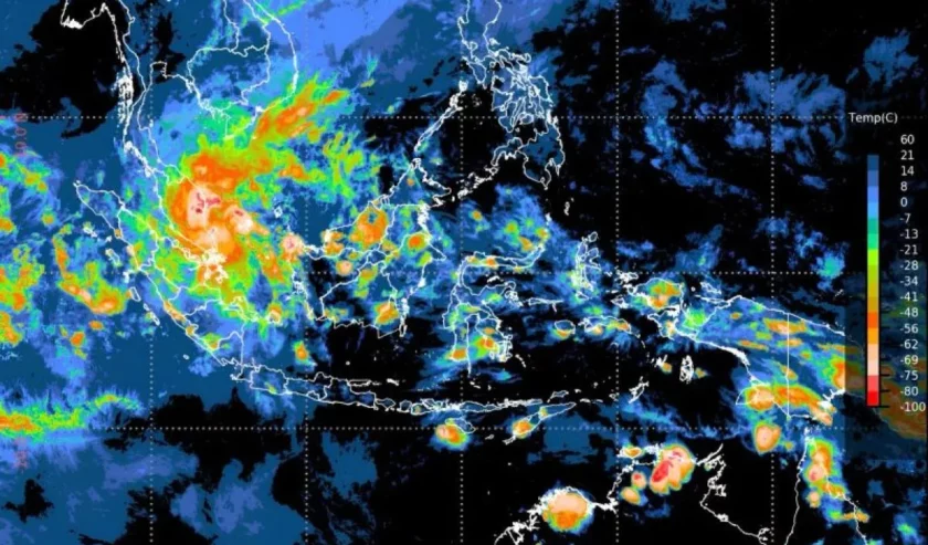 Tangkapan layar kondisi cuaca di Indonesia. Foto: BMKG