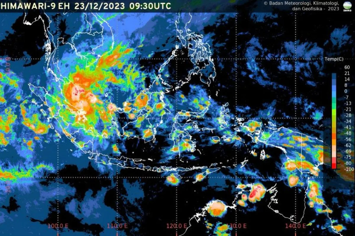 Tangkapan layar kondisi cuaca di Indonesia. Foto: BMKG