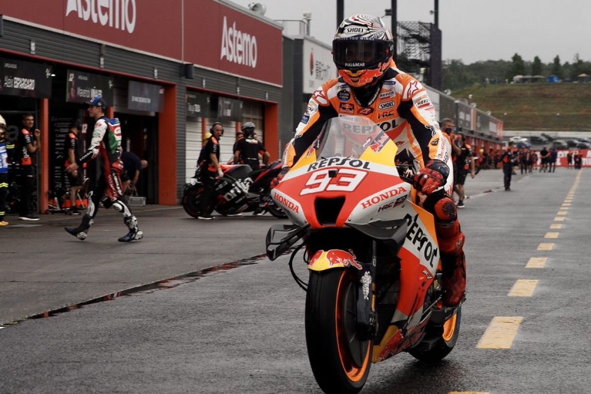 Marc Marquez saat berkompetisi di Grand Prix Jepang di Sirkuit Motegi pada 24 September 2022. Foto: AFP