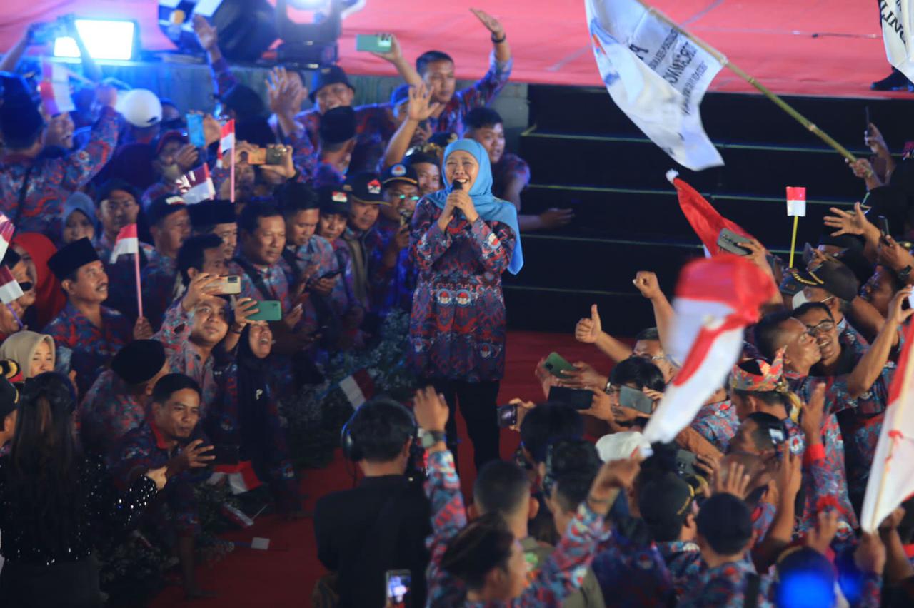 Khofifah Indar Parawansa Gubernur Jatim waktu menghadiri kegiatan PPDI Jatim di Surabaya, Selasa (19/12/2023). Foto: Istimewa.