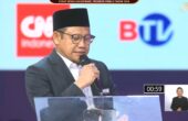 Muhaimin Iskandar calon wakil presiden (cawapres) nomor urut 1 dalam debat perdana cawapres, Jumat (22/12/2023). Foto: Tangkapan layar YouTube KPU