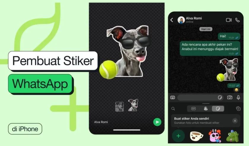 Ilustrasi fitur baru "Sticker Maker" yang dirilis WhatsApp untuk pengguna iPhone. Foto: WhatsApp Indonesia