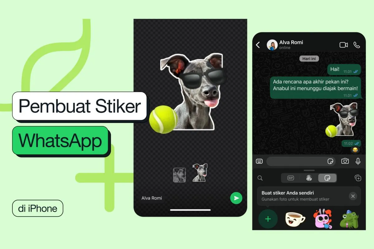 Ilustrasi fitur baru "Sticker Maker" yang dirilis WhatsApp untuk pengguna iPhone. Foto: WhatsApp Indonesia