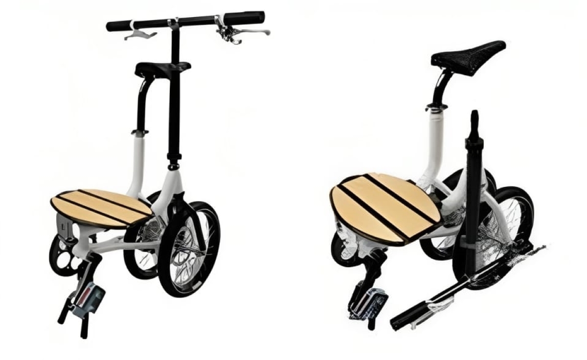 Prototype Commuter Bike (Cobi) sepeda lipat portable multiguna yang dapat menjadi kursi saat bepergian hasil karya Bambang Iskandriawan profesor ke-192 ITS. Foto: ITS