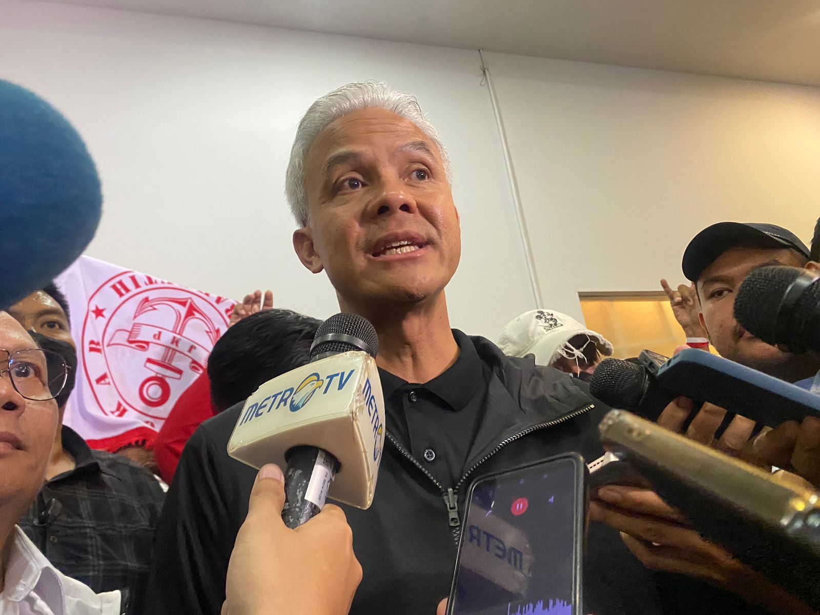 Ganjar Pranowo Capres nomor urut tiga, Sabtu (13/1/2024). Foto: Meilita suarasurabaya.net