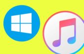 Logo Windows (kiri, dan logo iTunes (kanan)