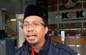 Ahmad Muhdlor Ali Bupati Sidoarjo memberikan keterangan kepada wartawan di Gedung Merah Putih KPK, Jakarta Selatan, Jumat (16/2/2024). Foto: Antara