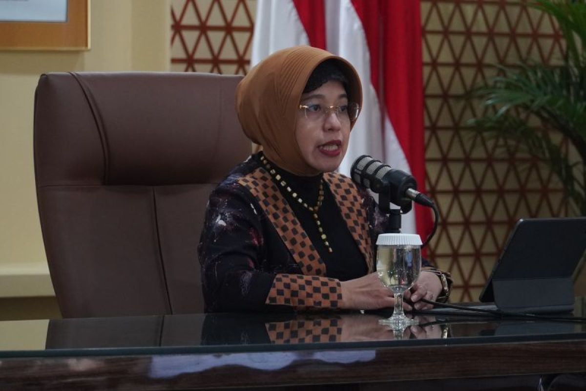 Amalia Adininggar Widyasanti Plt. Kepala BPS menyampaikan rilis Berita Resmi Statistik di Jakarta, Senin (5/2/2024), Foto : Antara