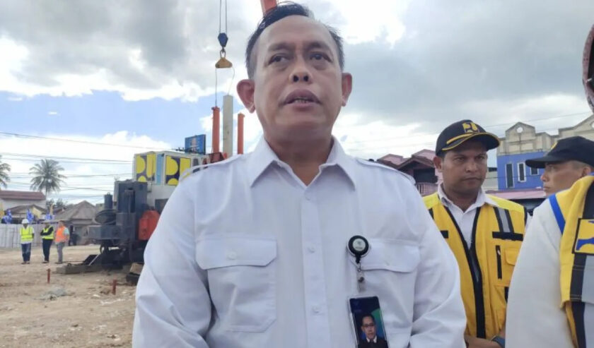 Sri Sugy Atmanto Direktur Sarana Perdagangan dan Logistik Kementerian Perdagangan saat memberi keterangan terkait proses revitalisasi pasar seluruh Indonesia. Lampung Selatan, Kamis (25/1/2024). Foto: Antara