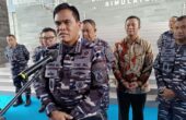 Laksamana TNI Muhammad Ali Kepala Staff Angkatan Laut (Kasal) seusai meresmikan damage control simulator di Komando Latihan (Kolat) Koarmada II Surabaya, Sabtu (24/2/2024). Foto: Risky suarasurabaya.net