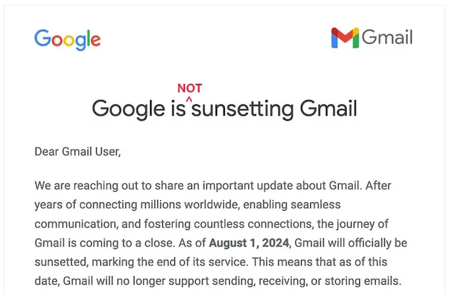 Pemberitahuan email dari Google yang menandakan berakhirnya fitur ini. Foto: Tech Crunch