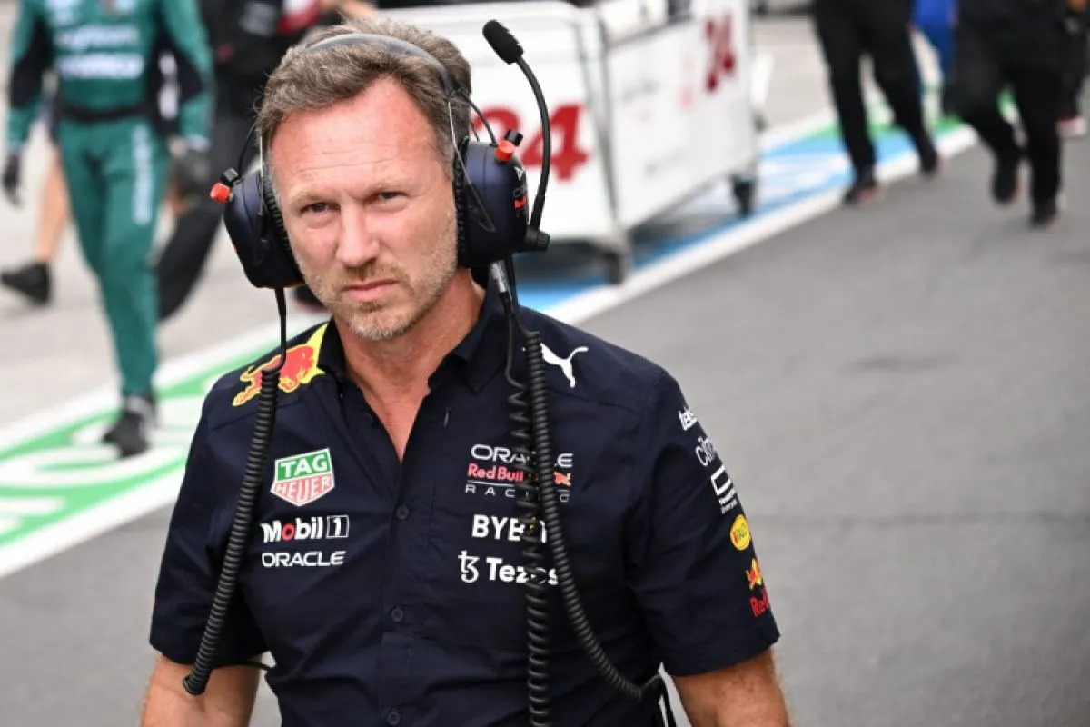 Christian Horner Kepala tim Red Bull jelang start Grand Prix Belanda, Sirkuit Zandvoort. Foto: AFP