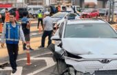 Kecelakaan beruntun di depan gerbang Tol Halim Utama, Jakarta Timur, Rabu pagi (27/3/2024).