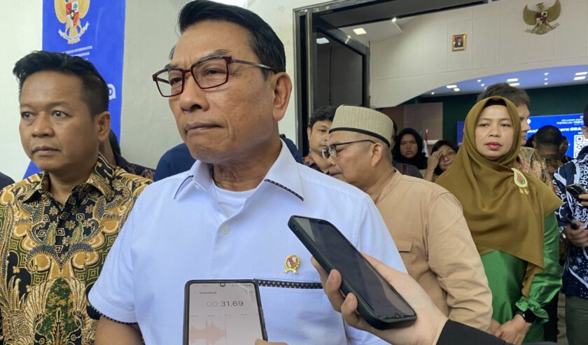 Moeldoko Kepala Staf Kepresidenan ditemui media usai Kuliah Umum di kampus Universitas Sumatera Utara, Medan, Sumatera Utara, Jumat (1/3/2024). Foto : Antara