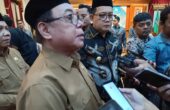 Ali Maschan Moesa Ketua Badan Amil Zakat Nasional (Baznas) Jawa Timur saat berada di Gedung Negara Grahadi, Surabaya, Minggu (17/3/2024). Foto: Risky suarasurabaya.net