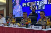 Jumpa pers hasil Ops Ketupat Semeru 2024 Polda Jatim, Rabu (17/4/2024).